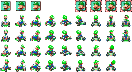 Mario Kart Super Circuit Sprites