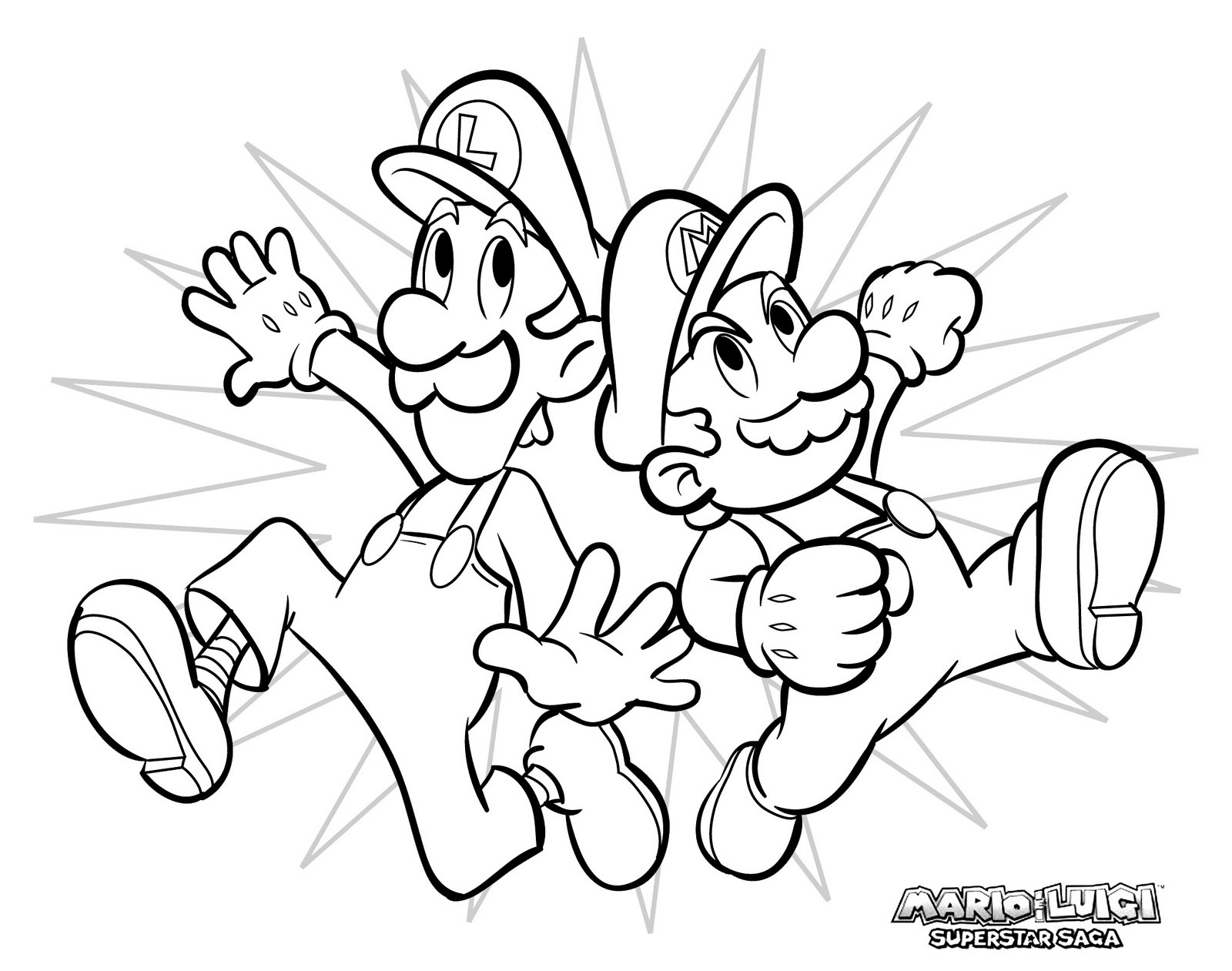 Mario Coloring pages - Black and white super Mario ...