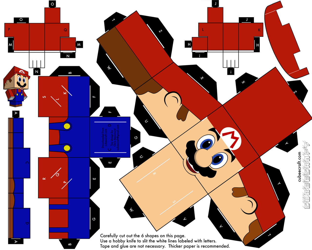 Super Mario Papercraft Mario Origami