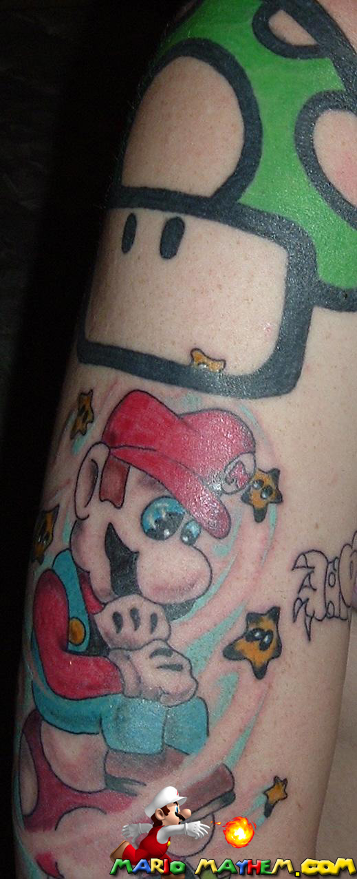 Corey 39s Mario Sleeve Tattoo 4 Corey has an amazing Mario Sleeve