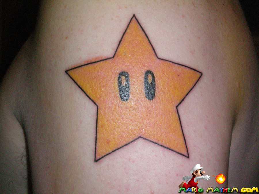 star tattoo on forearm. of his new star tattoo.