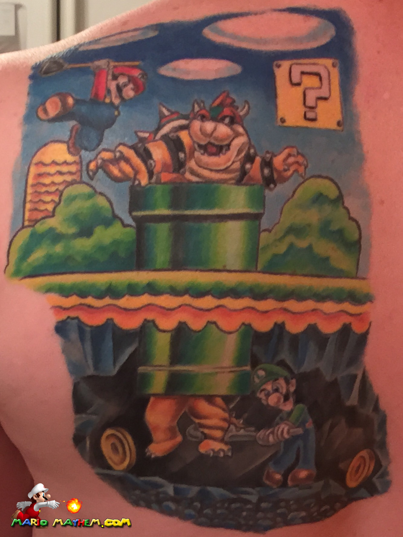 King Boo Luigi's Mansion/super Mario Traditional Tattoo 