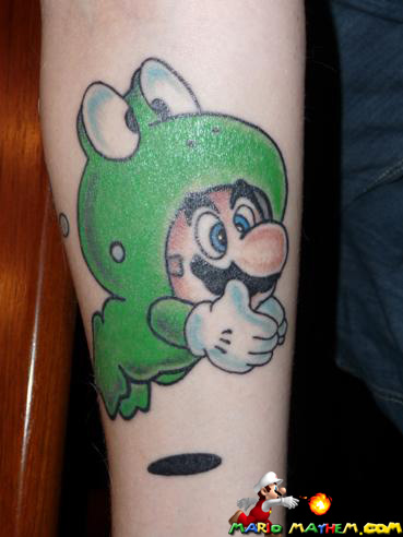 Frog Mario. Kelly really likes this unique powerup! Mario Tattoos