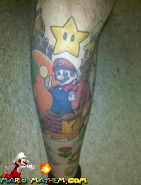 Jesus' Mario Leg tattoo 8 It wouldn't be a proper dedication with out the