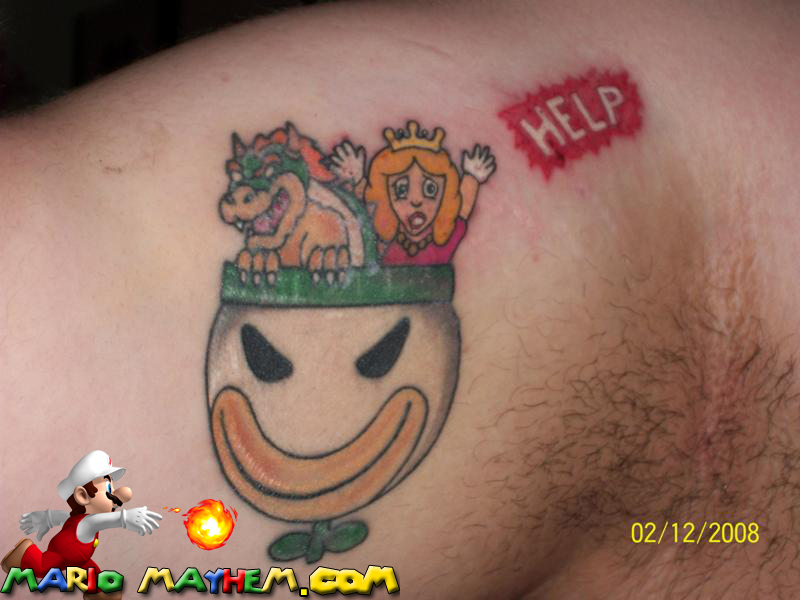 Joe's updated tattoo! This time including the Princess and her distressed 
