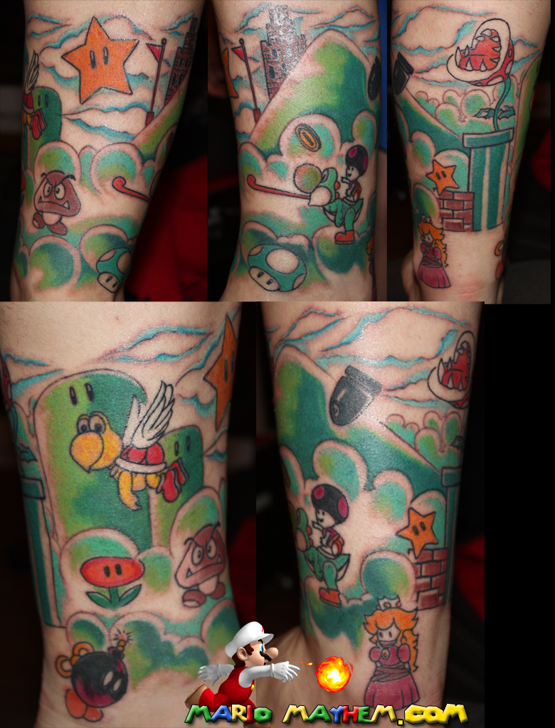 amazing SMW leg tattoo