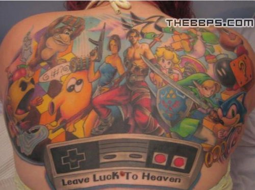 Leave luck to heaven. Another dedicated gamer, Mario Tattoos