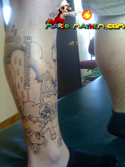 Pierluc's Mario Leg Tattoo 1