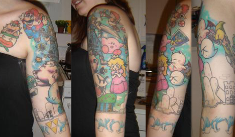 A Super Mario World themed tattoo 