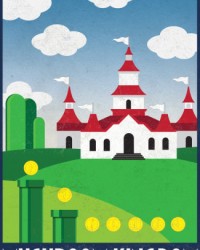 The Mushroom Kingdom Retro Poster
