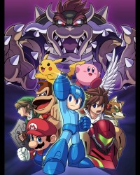 Super Smash Bros. Wii U group character Poster