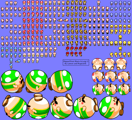 Mario and Luigi Bowsers Inside Story Non-Playable Characters Toads