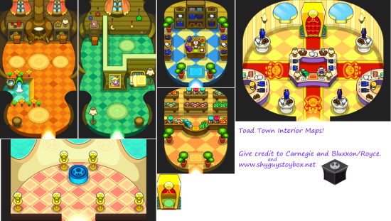Mario and Luigi Bowsers Inside Story Overworld Backgrounds Toad Town Interiors