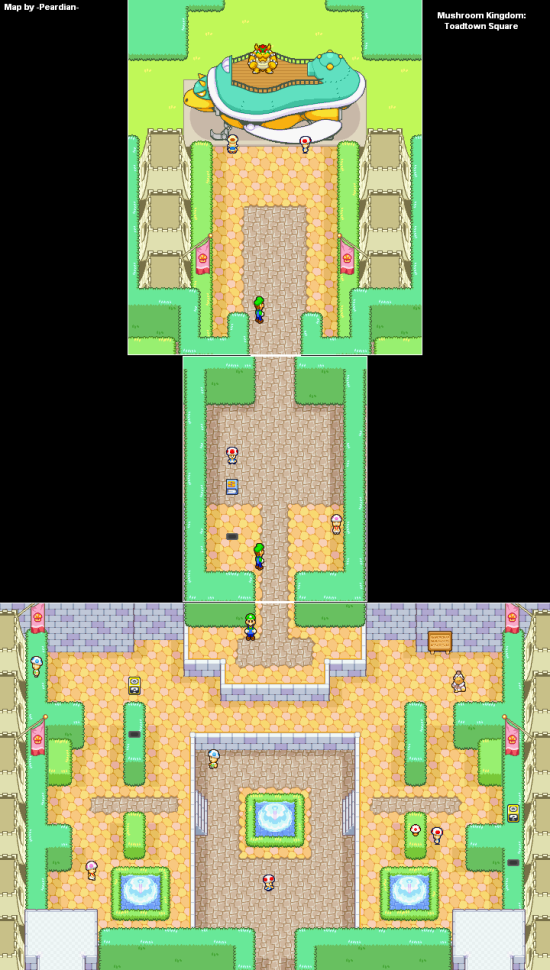Mario and Luigi SuperstarSaga MushroomKingdom ToadtownSquare