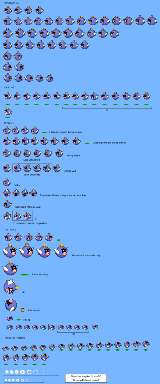 Mario and Luigi Bowsers Inside Story Enemies Air Cheep