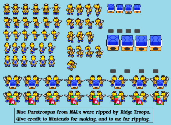 Mario and Luigi Bowsers Inside Story Non-Playable Characters Blue Paratroopas