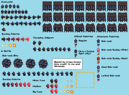 Mario and Luigi Bowsers Inside Story Non-Playable Characters Bob-omb