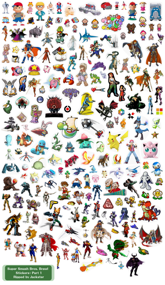 Super Smash Bros Brawl menus stickers 1