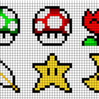 Super Mario Cross Stitch and knitting Patterns