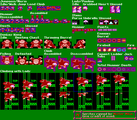 Donkey Kong Random object sprites