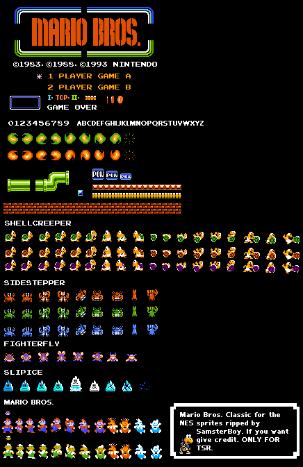 mario bros nes sprite sheet