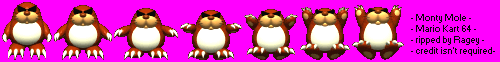 MK64 Hazards Monty Mole sprites