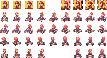 mario kart super circuit sprites mario