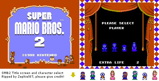 SMB2 title screen