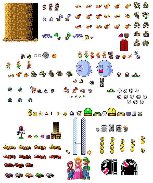 super mario world sprites background