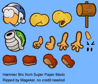 super paper mario enemy hammer bro