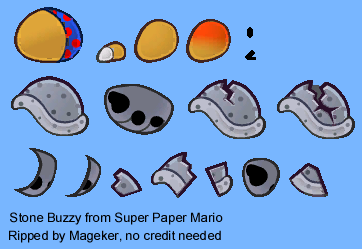 super paper mario enemy stone buzzy