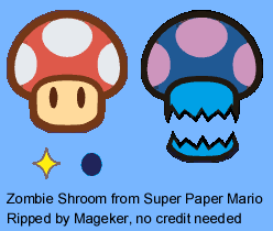 super paper mario enemy zombie shroom