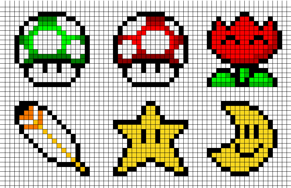 Cross stitch chart pattern Super Mario Brothers