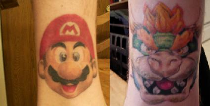Татуировки фанатов Nintendo, GameBoy etc.