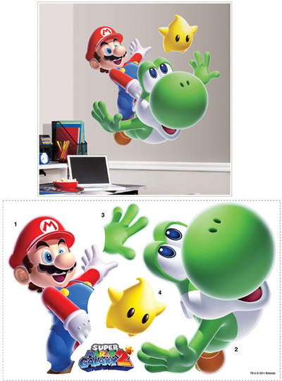 Mario Kart Vinyl Decal Wall Sticker Mario & Bowser