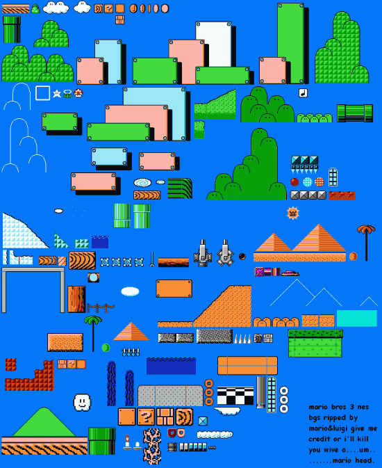 smb3 misc backgrounds objects