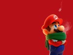 Super Mario with a scarf and cold HD wallpaper