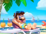 Super Mario at the beach HD wallpaper